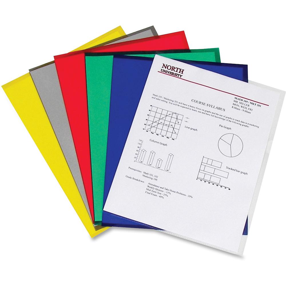 C-Line Poly Project Folders - Assorted Colors, Reduced Glare, 11 x 8-1/2, 25/BX, 62130. Picture 1