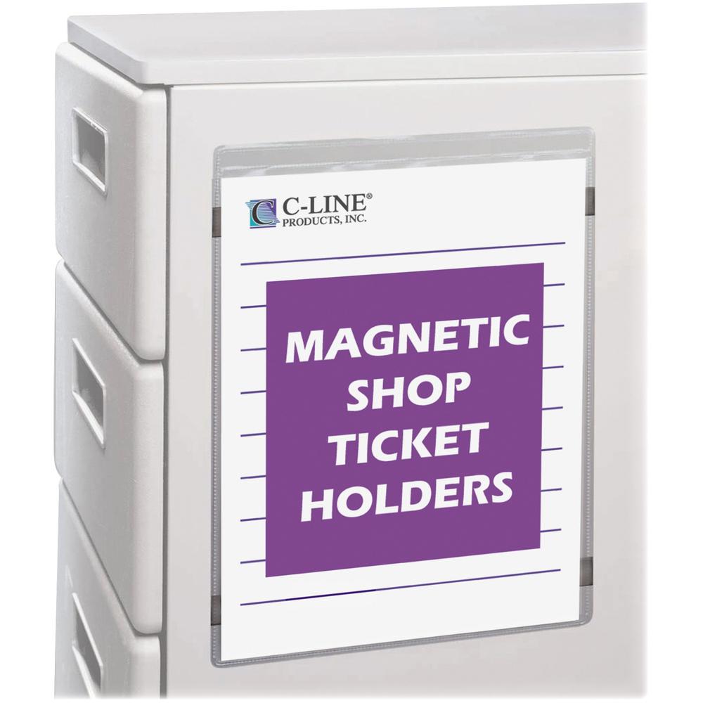C-Line Magnetic Vinyl Shop Ticket Holders, Welded - 9 x 12, 15/BX, 83912. Picture 1