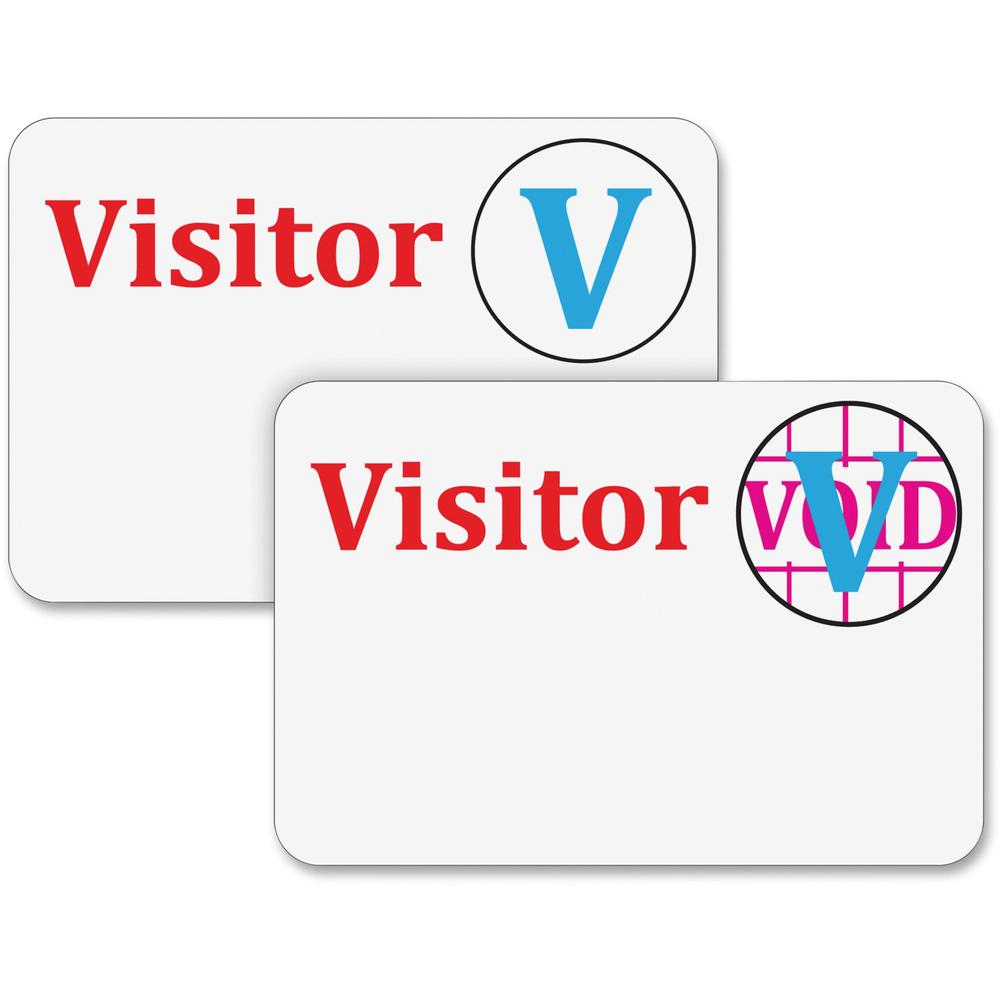 C-Line Time's Up! Self-Expiring Visitor Badges - One Day Spot Badge, Peel & Stick, 3 x 2, 100/BX, 97004. Picture 1