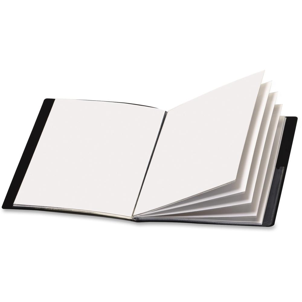 Cardinal ShowFile 50232 Letter Presentation Book - 8 1/2" x 11" - 48 Sheet Capacity - 24 Internal Pocket(s) - Polypropylene, Poly - Black - 1 Each. Picture 1