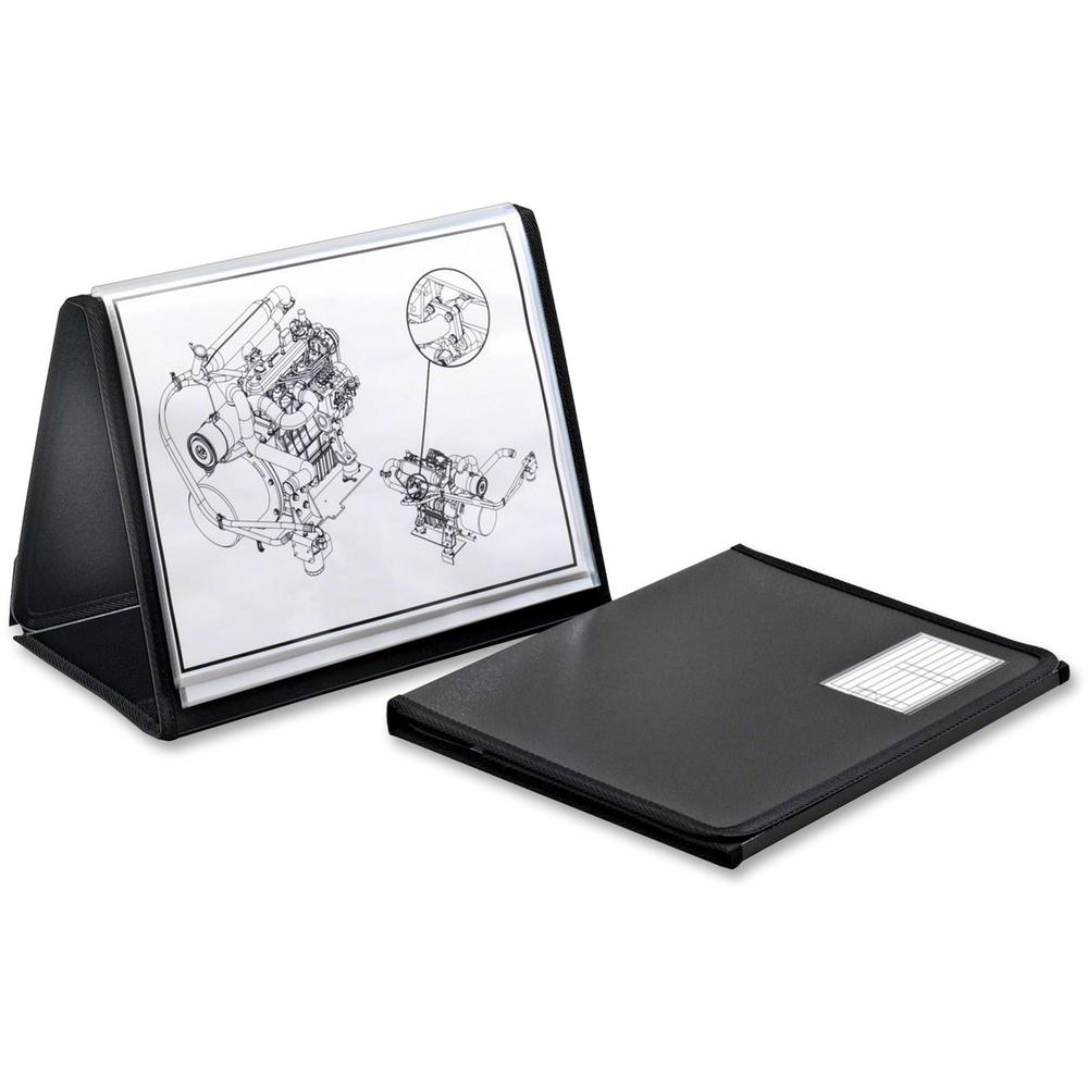 Cardinal Easel Showfile Presentation Book - Letter - 8 1/2" x 11" Sheet Size - 40 Sheet Capacity - 20 Front, Internal Pocket(s) - Poly - Black - 13.44 oz - Lightweight, Hook & Loop Closure, Acid-free . Picture 1