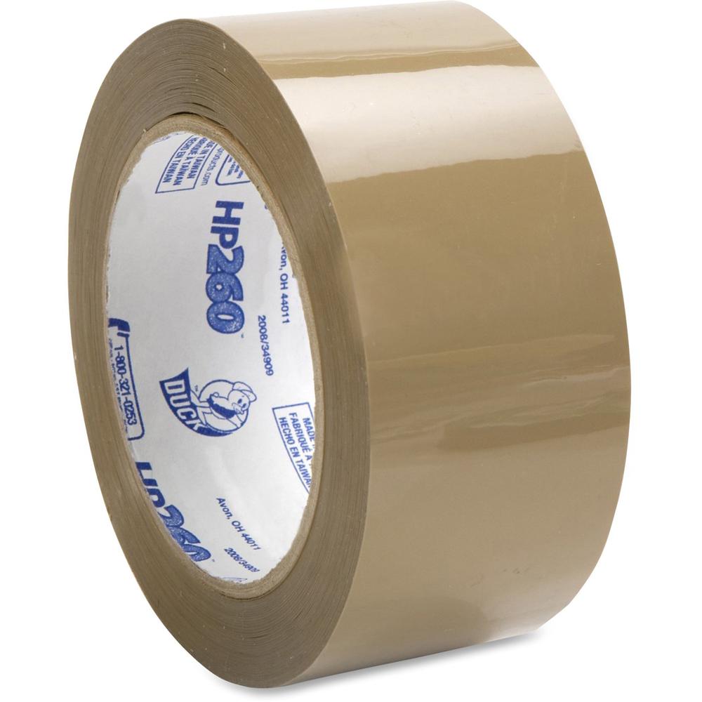 Duck Brand HP260 Packing Tape - 60 yd Length x 1.88" Width - 3" Core - 3.10 mil - Acrylic Backing - UV Resistant - For Mailing, Shipping, Label Protection, Packing - 1 / Roll - Tan. Picture 1