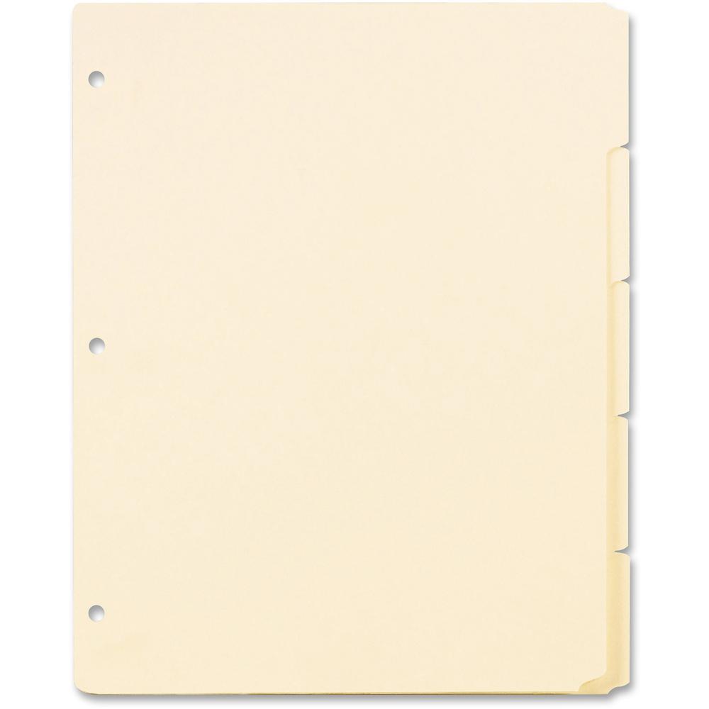 Oxford Ring Book Index Sheets - 5 x Divider(s) - Blank Tab(s) - 5 Tab(s)/Set - 8.5" Divider Width x 11" Divider Length - 3 Hole Punched - Manila Tab(s) - 10% Recycled - Punched, Acid-free - 1 Box. Picture 1