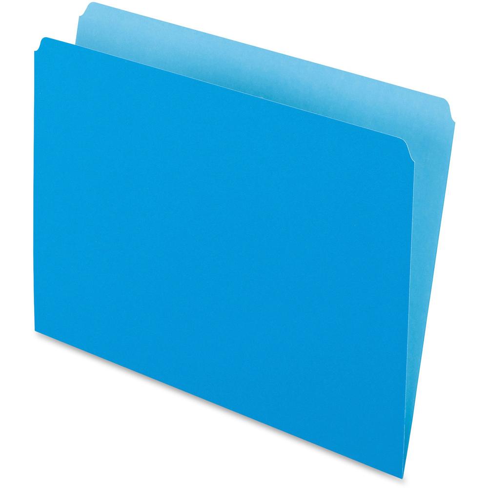Pendaflex Letter Recycled Top Tab File Folder - 8 1/2" x 11" - 11 pt. - 1 Plys - Blue - 30% Recycled - 100 / Box. Picture 1