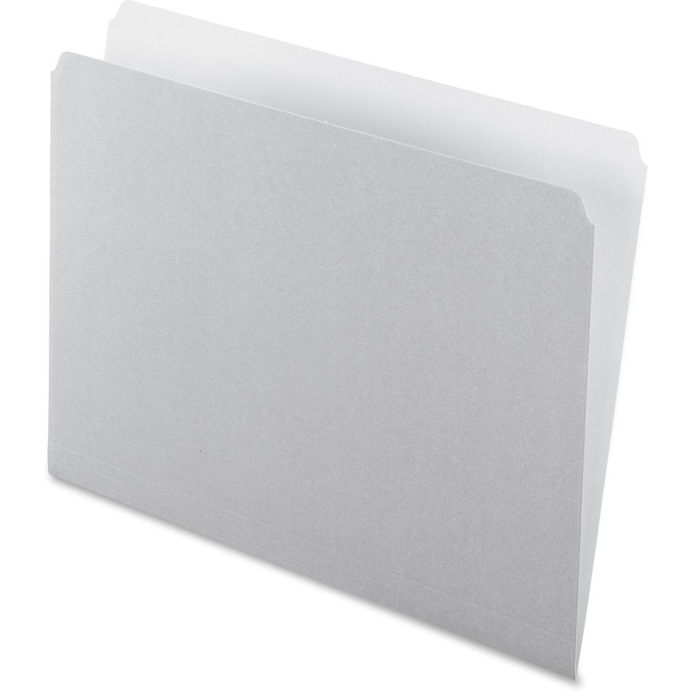 Pendaflex Letter Recycled Top Tab File Folder - 8 1/2" x 11" - 11 pt. - 1 Plys - Gray - 30% Recycled - 100 / Box. Picture 1