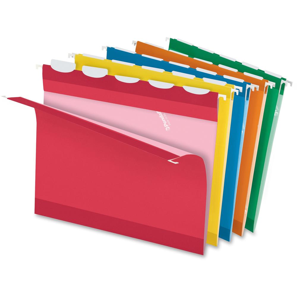Pendaflex Ready-Tab 1/5 Tab Cut Letter Recycled Hanging Folder - 8 1/2" x 11" - Assorted - 10% Recycled - 25 / Box. Picture 1
