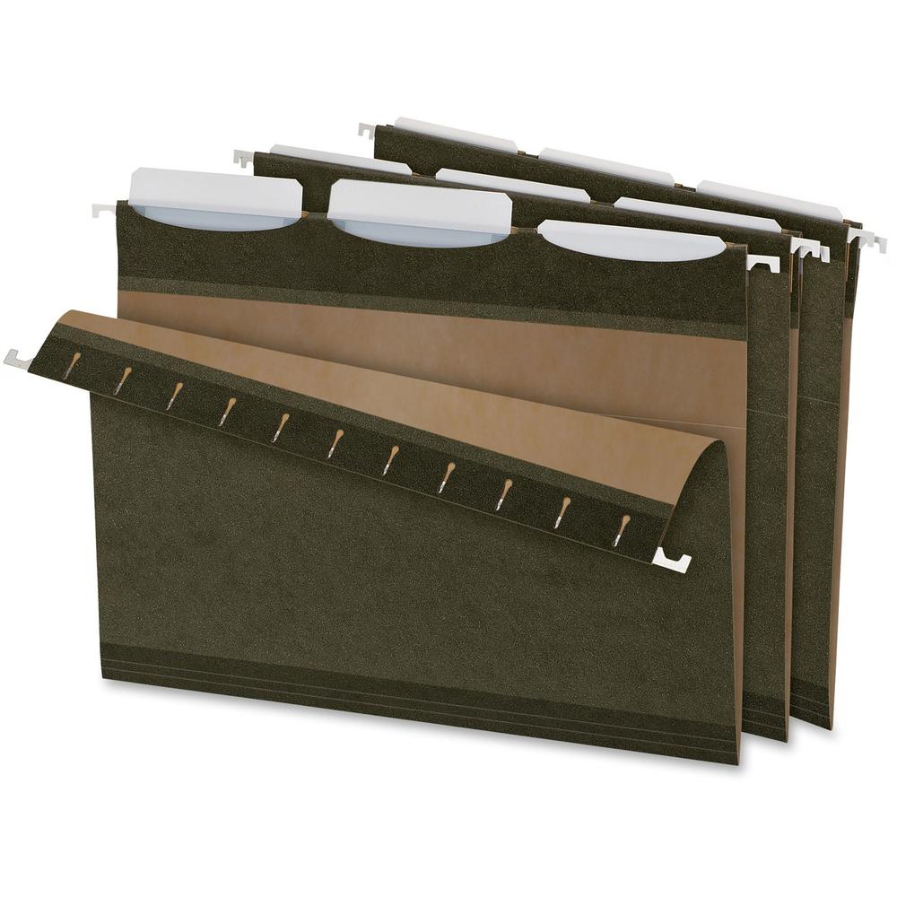 Pendaflex Ready-Tab 1/3 Tab Cut Letter Recycled Hanging Folder - 8 1/2" x 11" - Green - 10% Recycled - 25 / Box. Picture 1