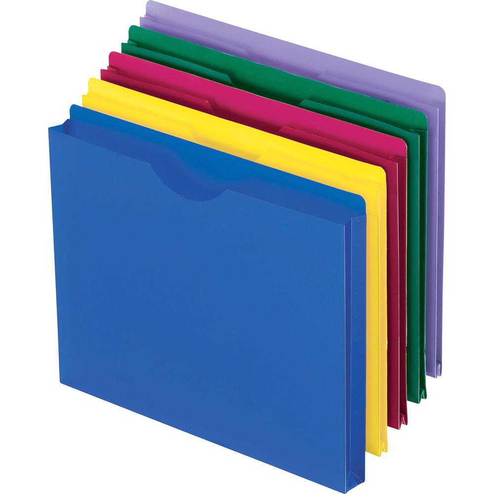 Pendaflex Letter File Jacket - 8 1/2" x 11" - 1" Expansion - Poly - Assorted - Tear Resistant, Water Resistant, Translucent - 10 / Pack. Picture 1