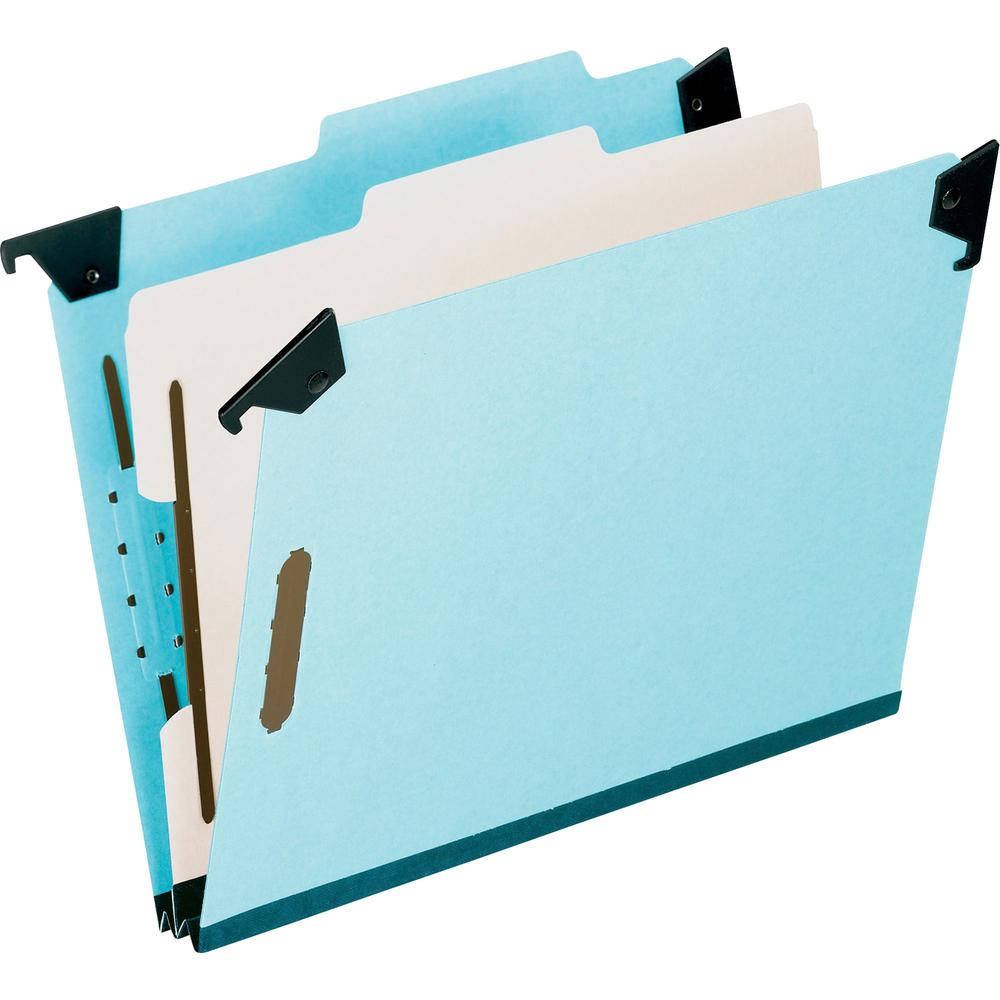 Pendaflex Letter Recycled Classification Folder - 8 1/2" x 11" - 2" Expansion - 2 3/4" Fastener Capacity for Folder - 1 Divider(s) - Pressboard, Tyvek - Blue - 60% Recycled - 1 Each. Picture 1