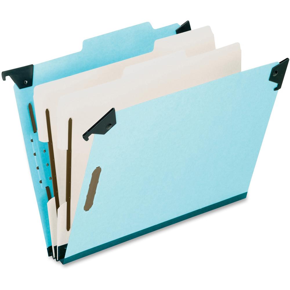 Pendaflex Letter Recycled Classification Folder - 8 1/2" x 11" - 2" Expansion - 2 3/4" for Folder - 2 Divider - 25 pt. - Pressboard, Tyvek - Blue - Tab Divider, Reinforced Gusset, Acid-free, Durable -. Picture 1
