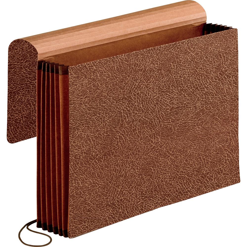 Pendaflex Recycled File Wallet - 10" x 15" - 5 1/4" Expansion - Red Fiber - Red - Reinforced Gusset, Moisture Resistant, Elastic Closure, Flap, Rip Proof Gusset - 10% Recycled - 1 Each. Picture 1