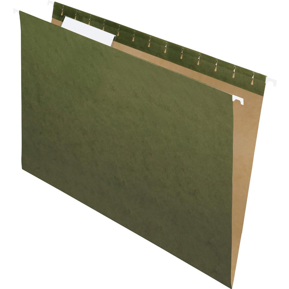 Pendaflex Essentials 1/3 Tab Cut Legal Recycled Hanging Folder - 8 1/2" x 14" - Standard Green - 100% Recycled - 25 / Box. Picture 1