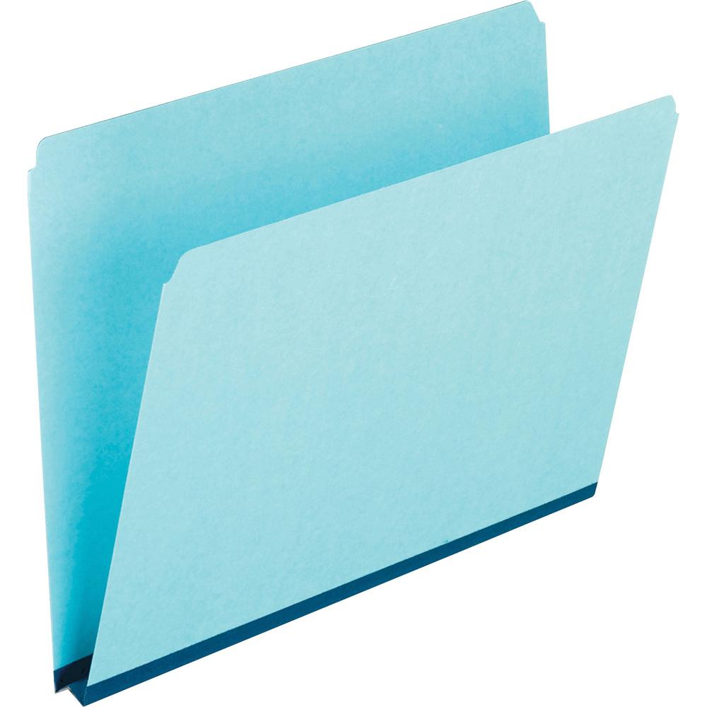Pendaflex Letter Recycled Top Tab File Folder - 8 1/2" x 11" - 1" Expansion - Tyvek, Pressboard - Blue - 60% Recycled - 25 / Box. Picture 1