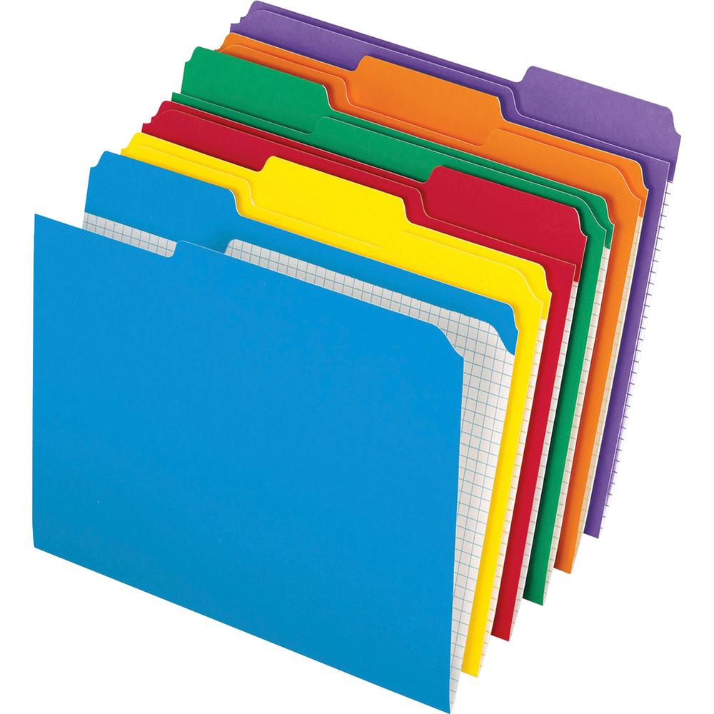 Pendaflex 1/3 Tab Cut Letter Recycled Top Tab File Folder - 8 1/2" x 11" - Top Tab Location - Assorted Position Tab Position - Assorted - 10% Recycled - 100 / Box. Picture 1