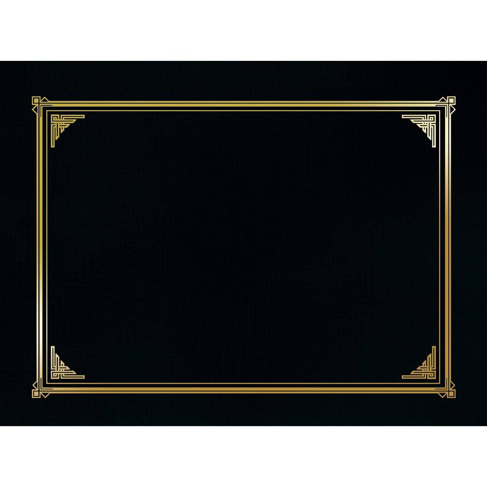 Geographics Letter, A4 Recycled Certificate Holder - 8 1/2" x 11" , 10" x 8" , 8 17/64" x 11 11/16" - Linen - Black - 30% Recycled - 6 / Pack. Picture 1
