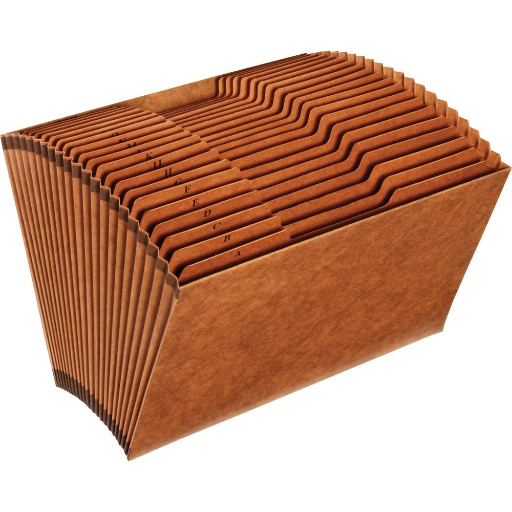 Pendaflex 1/3 Tab Cut Recycled Expanding File - 15" x 10" - 21 Pocket - Top Tab Location - 80 pt. - Tyvek - Brown - Reinforced, Heavy Duty, Reinforced Gusset - 10% Recycled - 1 Each. Picture 1