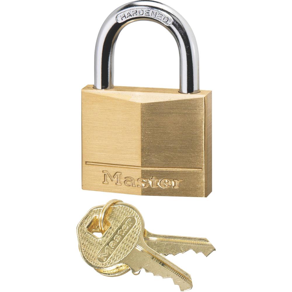 Master Lock Solid Brass Padlock - Keyed Different - 0.25" Shackle Diameter - Rust Resistant - Brass - Brass - 1 Each. Picture 1