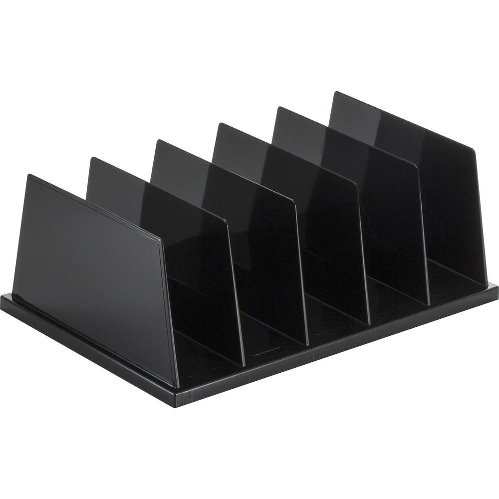 Officemate Desktop Sorter - 5 Compartment(s) - 9" Height x 13.5" Width x 5" DepthDesktop - Black - Plastic - 1 Each. Picture 1