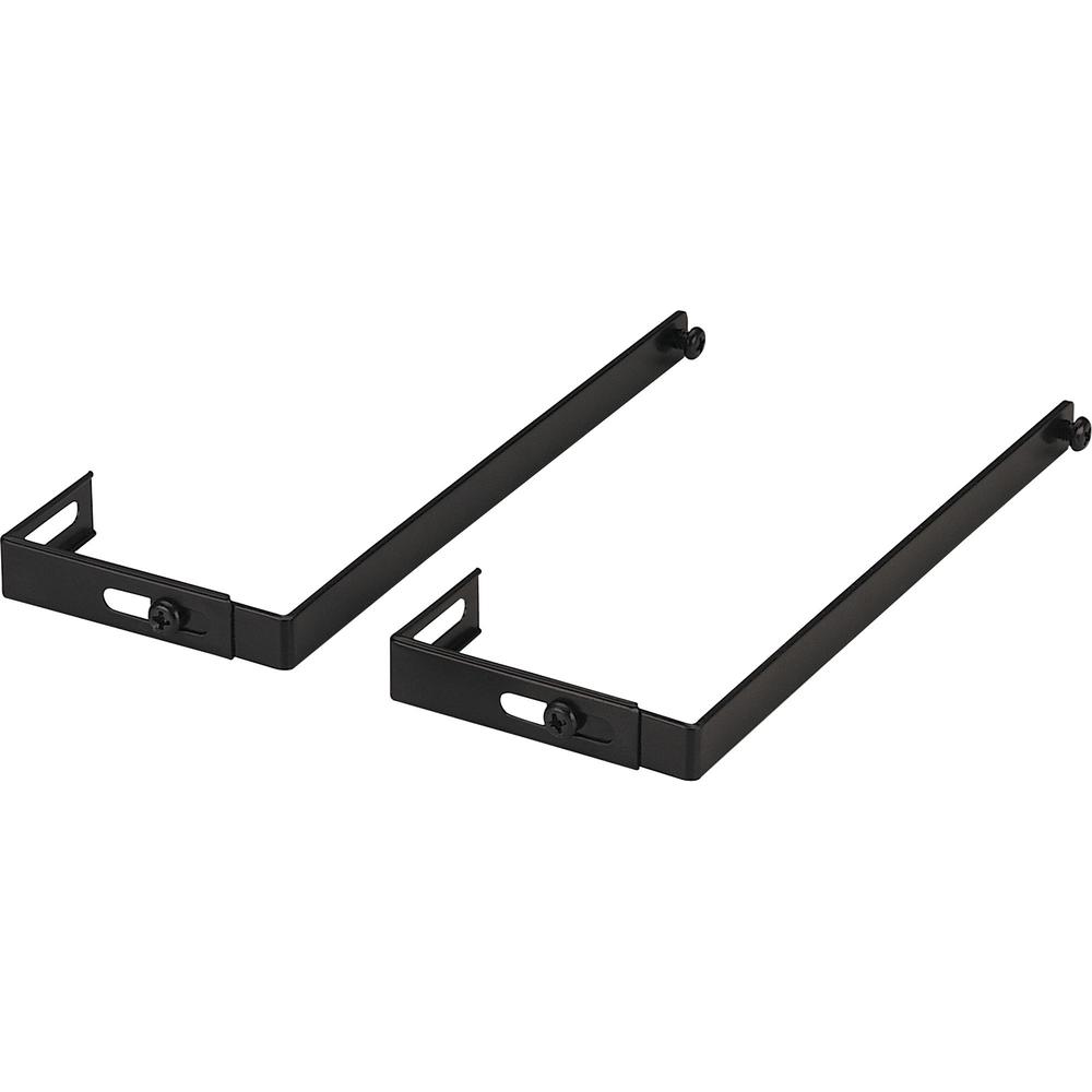 Officemate Adjustable Partition Hangers, Metal, 2PK - 7" Length - Metal - Black - 2 / Pair. Picture 1
