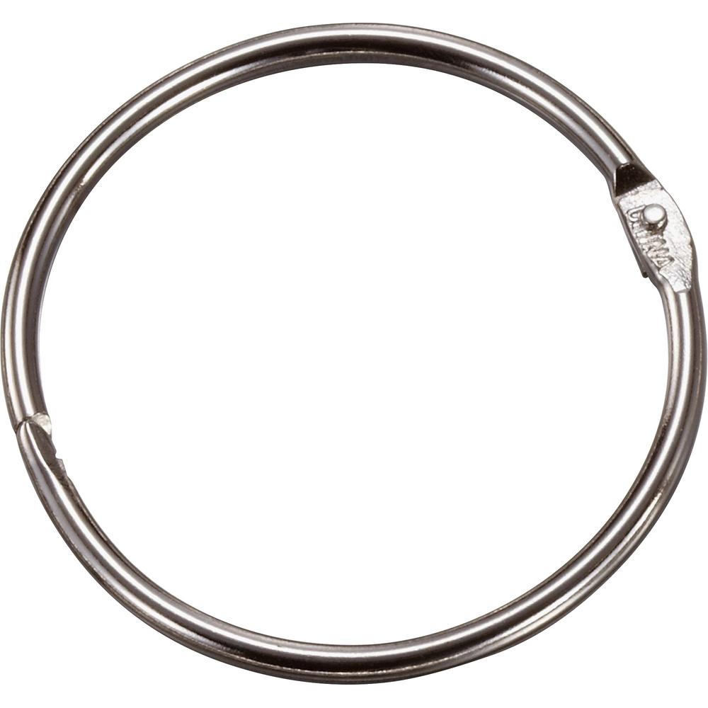 Officemate Loose-Leaf Book Rings - 2" Diameter - Silver - Metal - 50 / Box. Picture 1