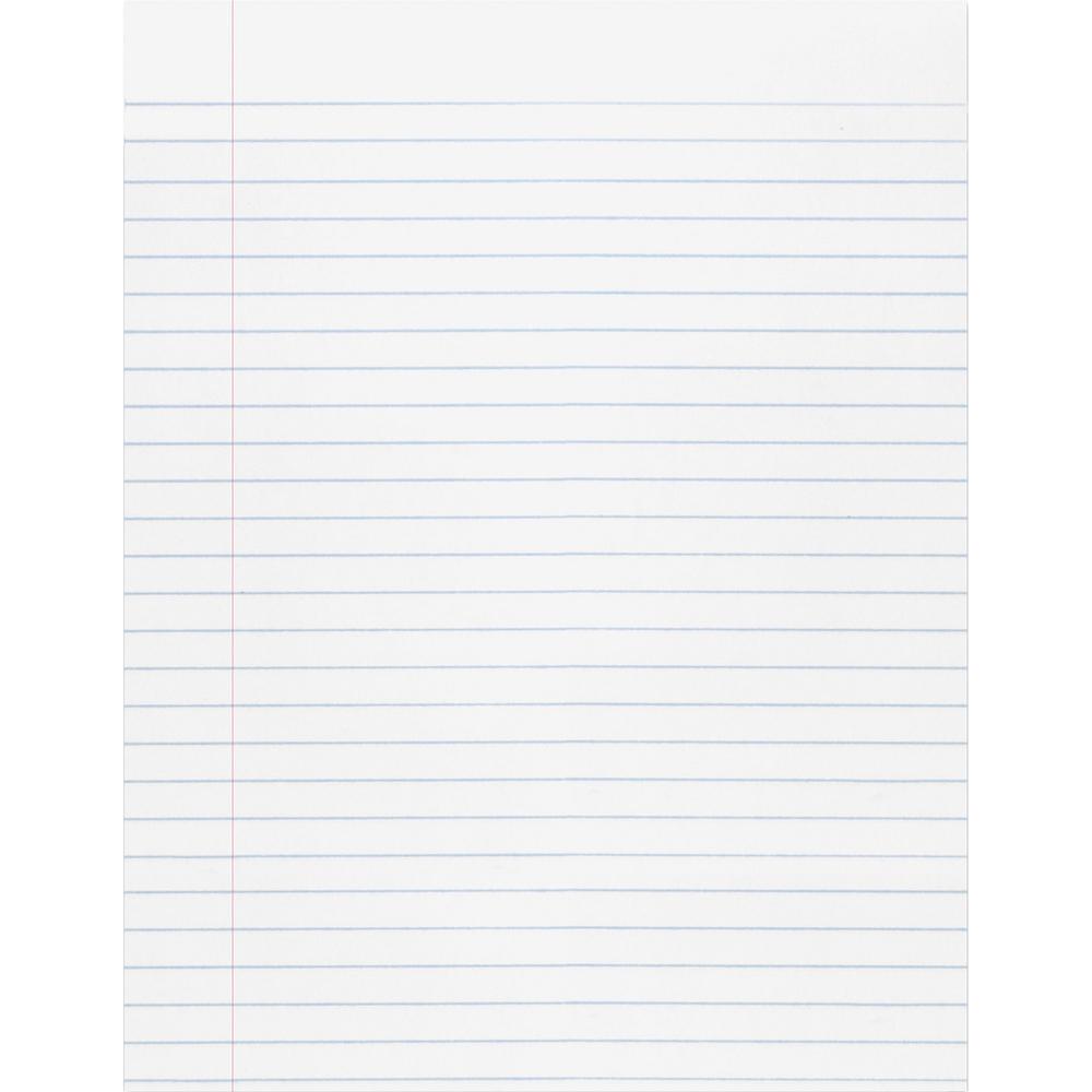 Pacon Composition Paper - Letter - Wide Ruled - 0.38" Ruled - Ruled Red Margin - Letter - 8 1/2" x 11" - White Paper - Unpunched - 500 / Ream. Picture 1