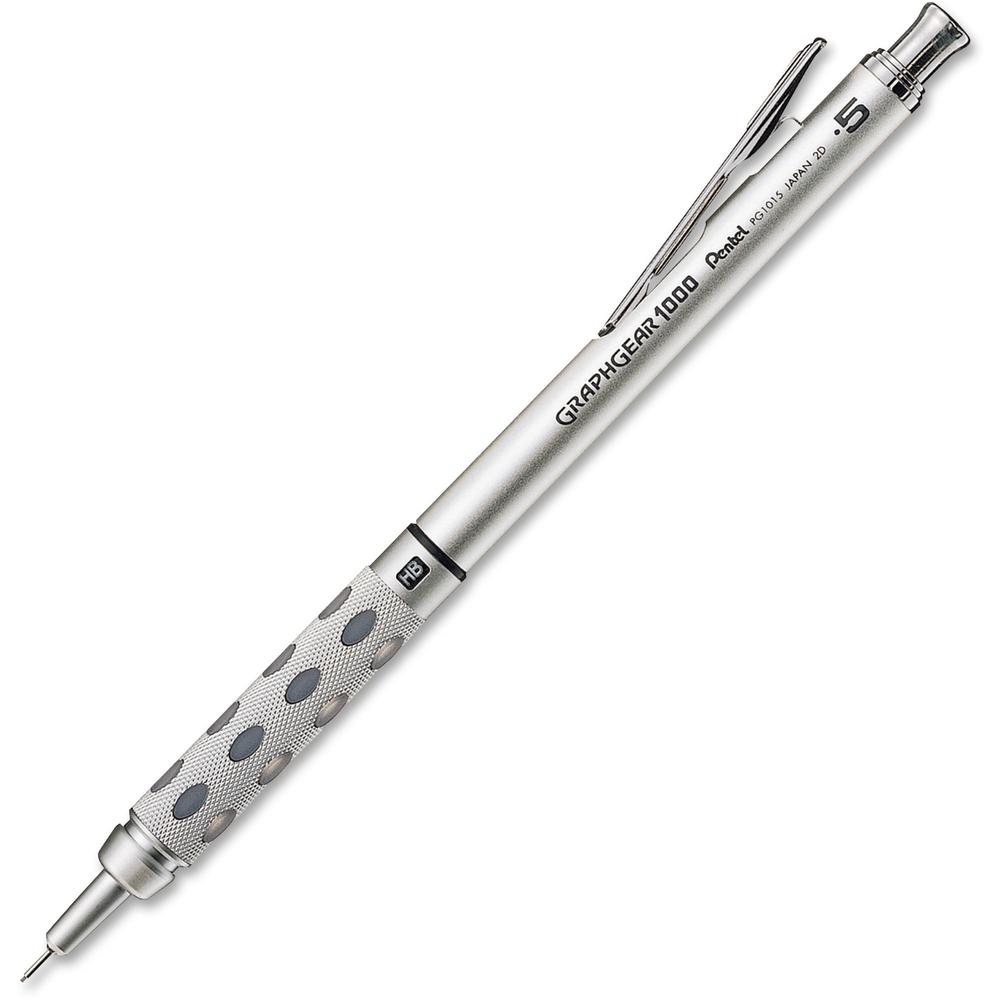 Pentel GraphGear 1000 Automatic Drafting Pencils - #2 Lead - 0.5 mm Lead Diameter - Refillable - Gray Barrel - 1 Each. Picture 1