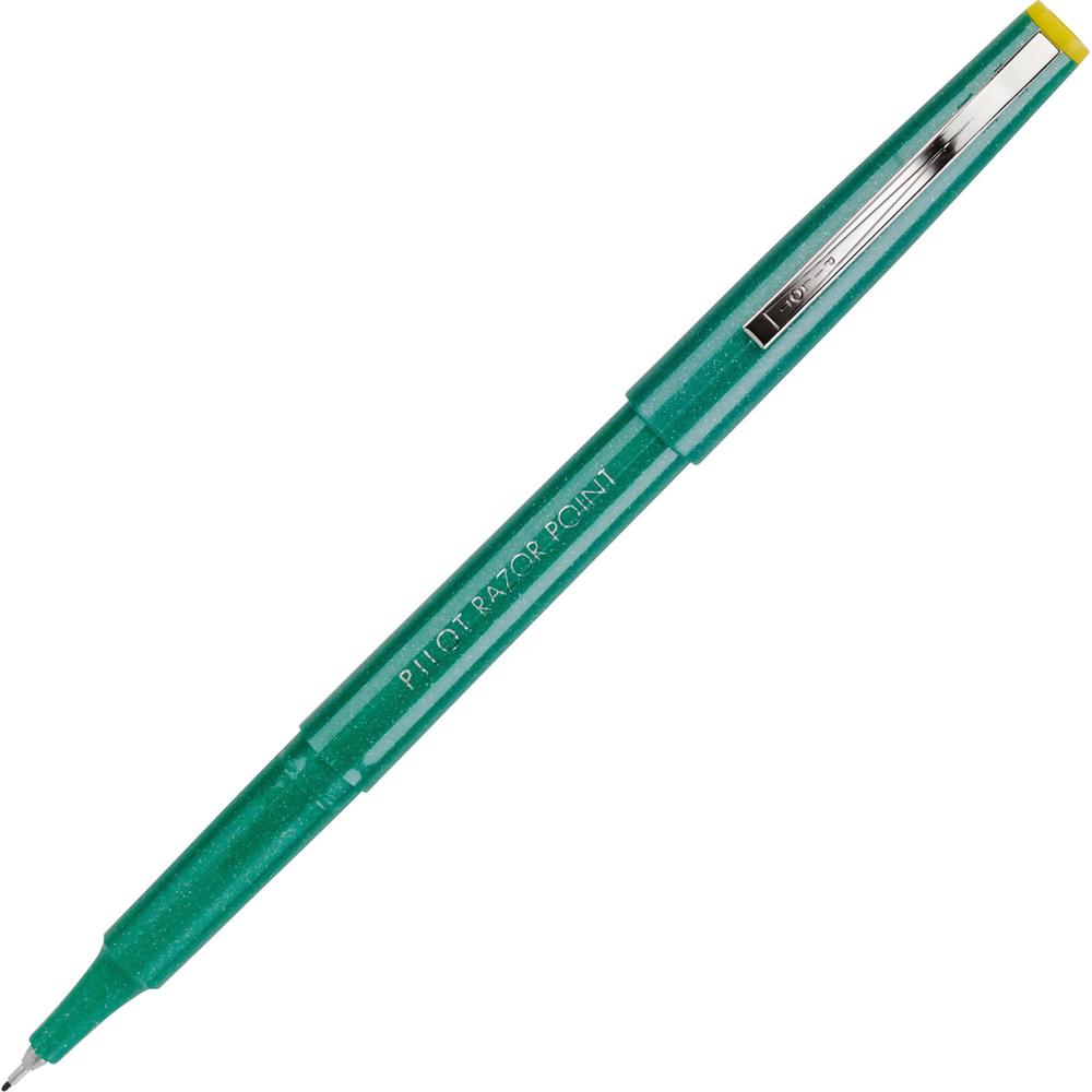 Pilot Marker Pens - Green Ink - Green Plastic Barrel - Metal Tip - Writing - 1 Dozen. Picture 1