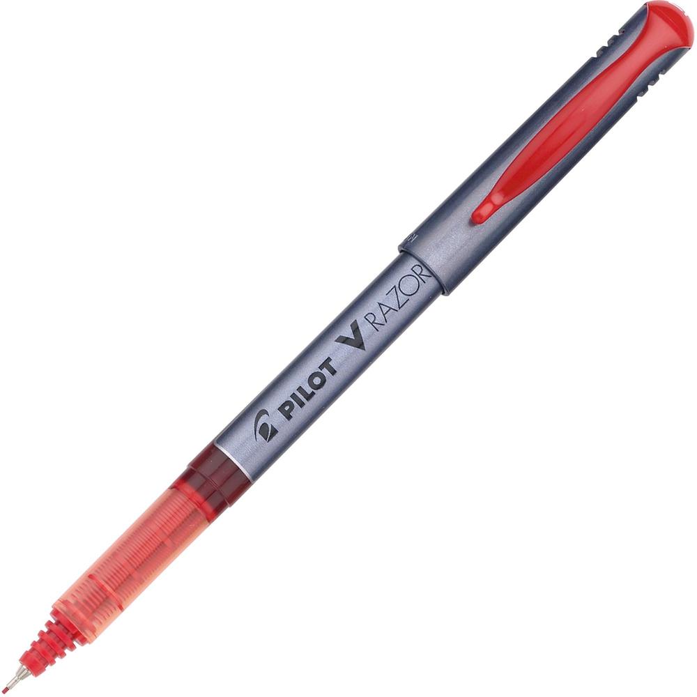 Pilot Marker Pens - Red Ink - Clear Plastic, Gray Barrel - Writing - 1 Dozen. Picture 1