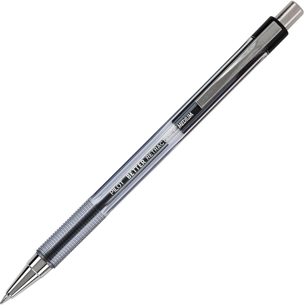 Pilot Better Retractable Ballpoint Pens - Refillable - Retractable - Black Ink - Translucent Barrel - 1 Dozen. Picture 1