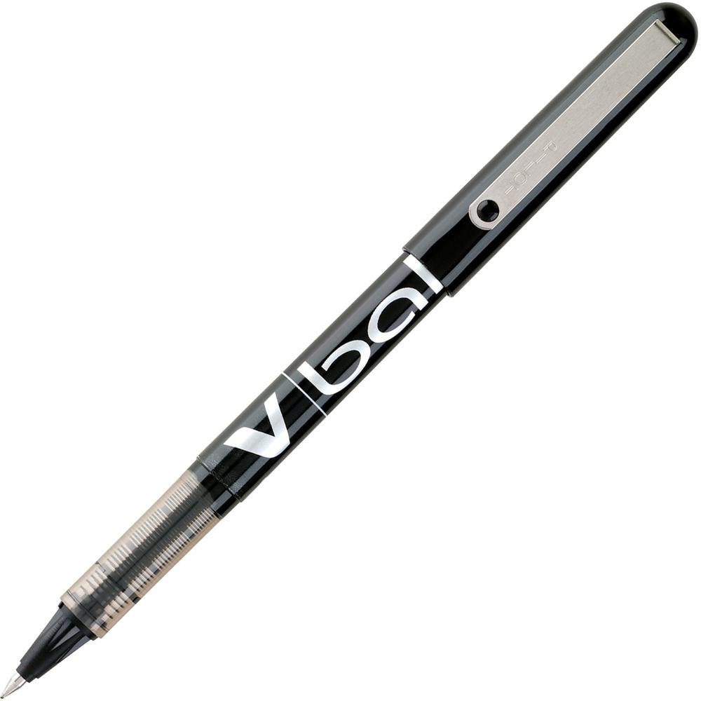 Pilot Vball Liquid Ink Pens - Black Ink - Black Barrel - 1 Dozen. Picture 1