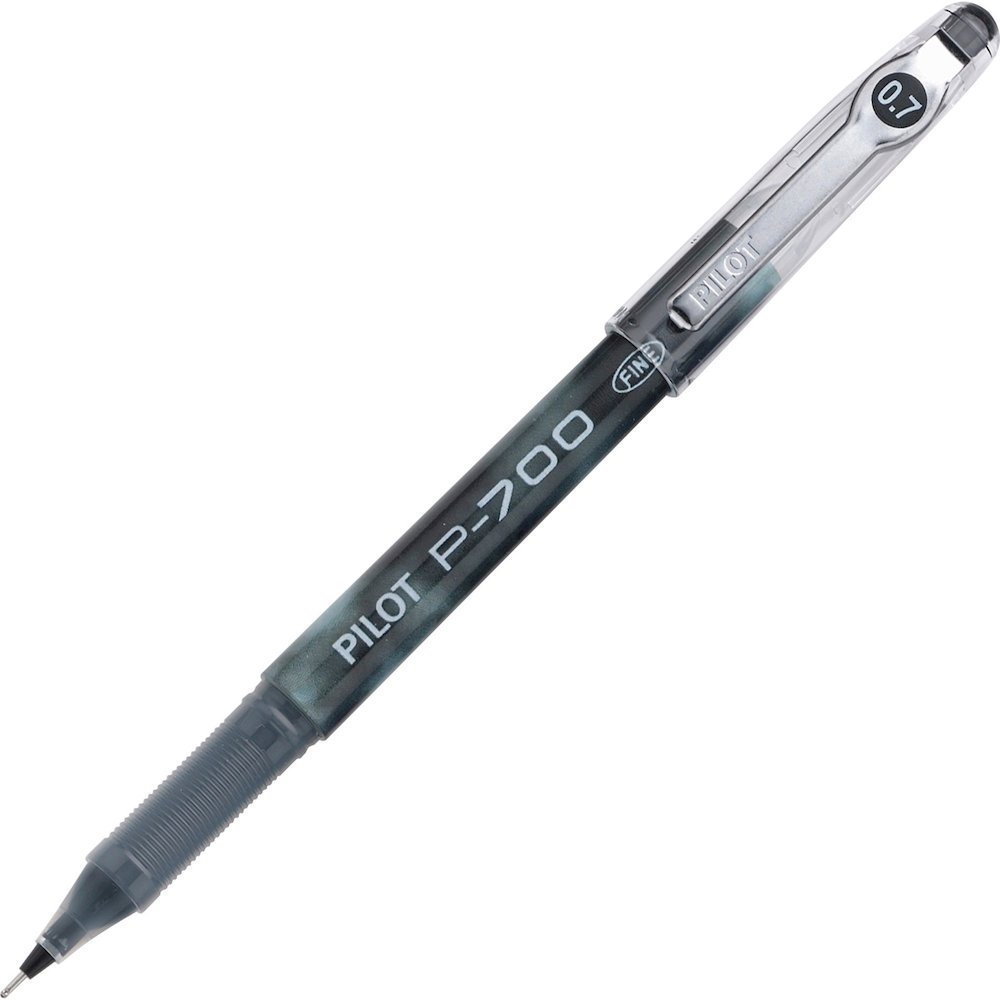 Pilot Precise P-700 Precision Point Fine Capped Gel Rolling Ball Pens - Black Ink - Gel-based - Black Barrel - 1 Dozen. Picture 1