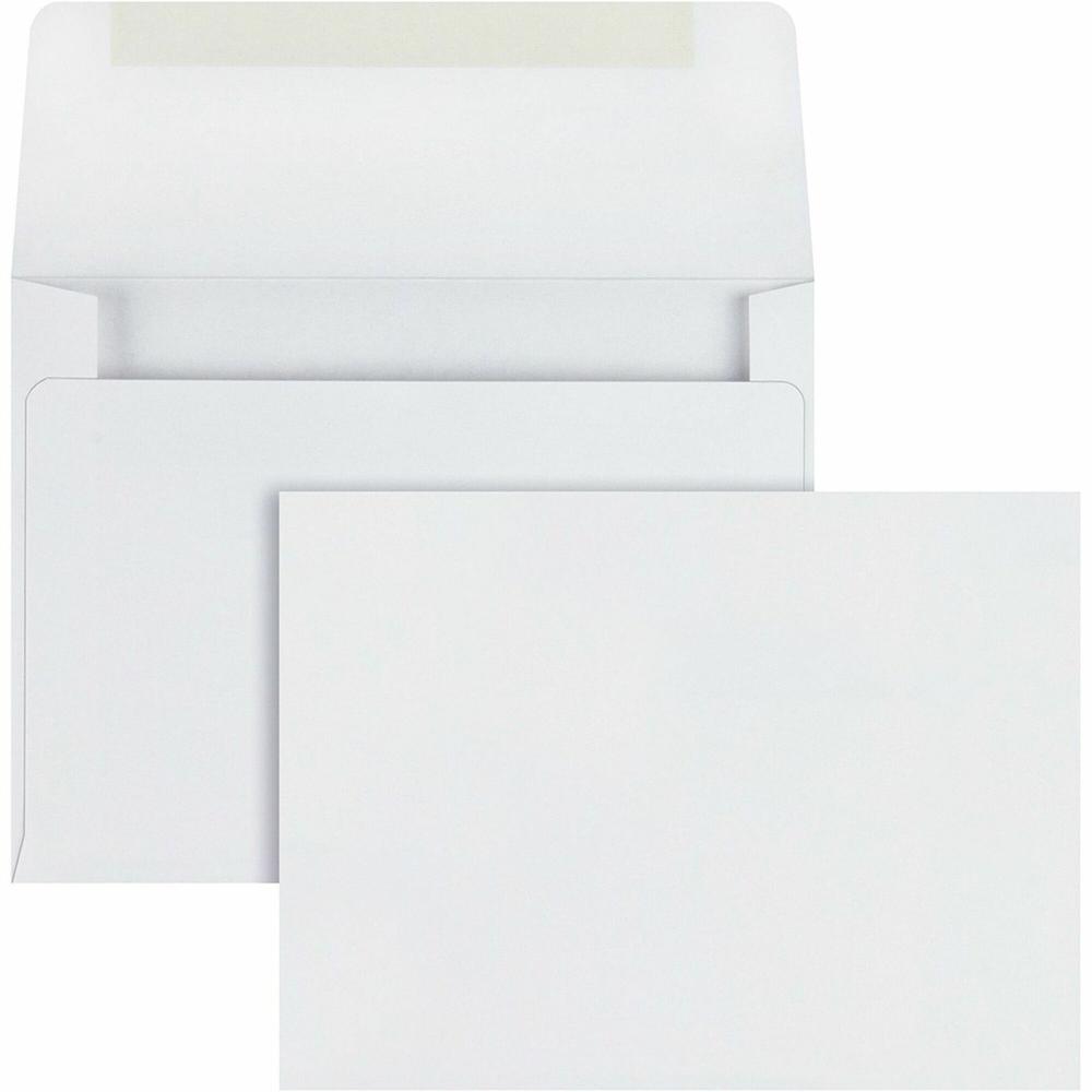 Quality Park A2 Invitation Envelopes - Announcement - #5-1/2 - 4 3/8" Width x 5 3/4" Length - 24 lb - Gummed - Wove - 100 / Box - White. Picture 1