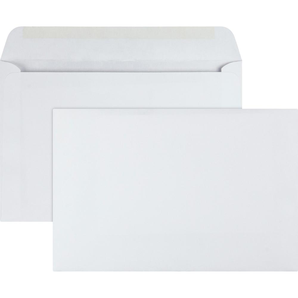 Quality Park 6 x 9 Booklet Envelopes with Open Side for Easy Insertion - Catalog - #6 1/2 - 6" Width x 9" Length - 24 lb - Gummed - White - 100 / Box. Picture 1
