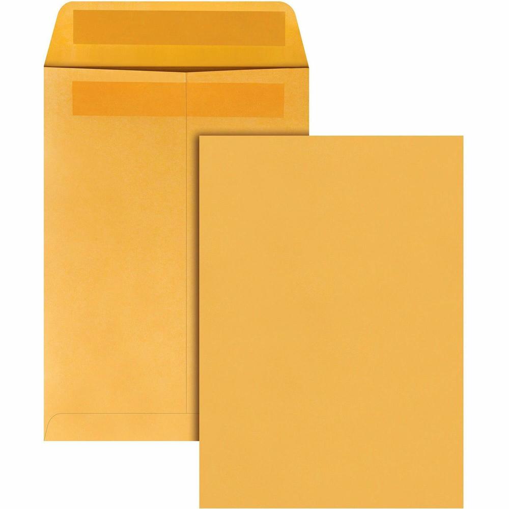 Quality Park 7-1/2 x 10-1/2 Catalog Envelopes with Self-Seal Closure - Catalog - #6 - 7 1/2" Width x 10 1/2" Length - 28 lb - Self-sealing - Kraft - 250 / Box - Kraft. Picture 1