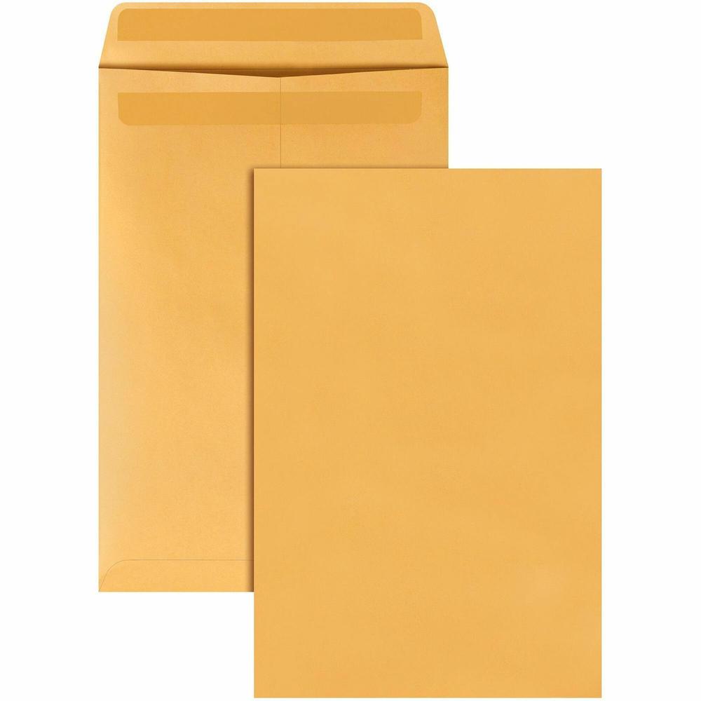 Quality Park 10 x 15 Catalog Envelopes with Self-Seal Closure - Catalog - 10" Width x 15" Length - 28 lb - Self-sealing - Kraft - Kraft - 250 / Box. Picture 1