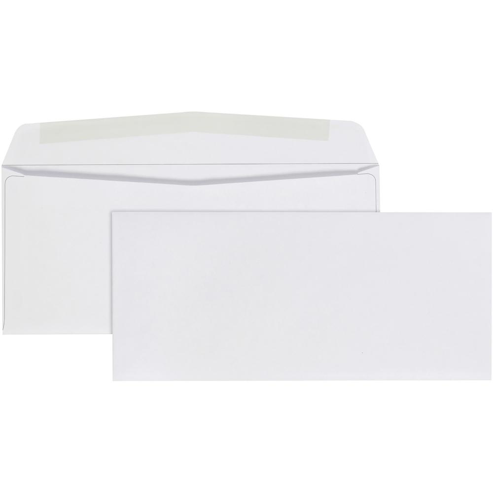 Quality Park No. 9 Business Envelopes with Gummed Flap - Business - #9 - 3 7/8" Width x 8 7/8" Length - 24 lb - Gummed - Wove - 500 / Box - White. Picture 1