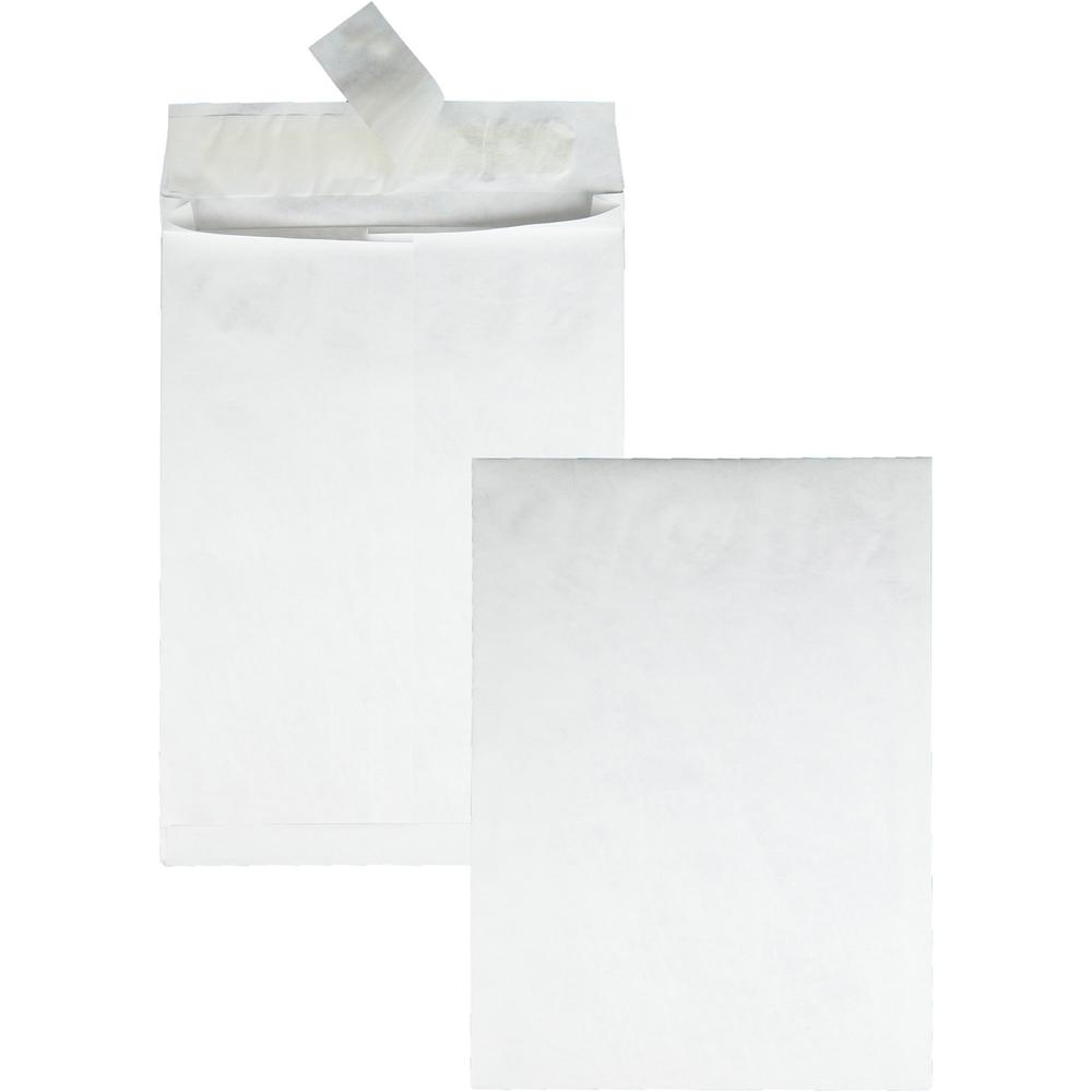 Survivor&reg; 10 x 13 x 1-1/2 DuPont Tyvek Expansion Mailers with Self-Seal Closure - Expansion - 10" Width x 13" Length - 1 1/2" Gusset - 18 lb - Peel & Seal - White - Tyvek - 100 / Carton. Picture 1