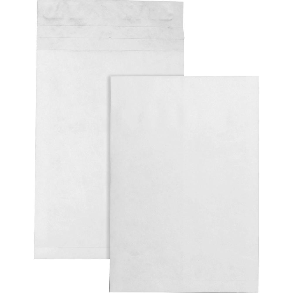 Survivor&reg; 12 x 16 x 2 DuPont Tyvek Expansion Mailers with Self-Seal Closure - Expansion - 12" Width x 16" Length - 2" Gusset - 18 lb - Peel & Seal - White - Tyvek - 100 / Carton. Picture 1
