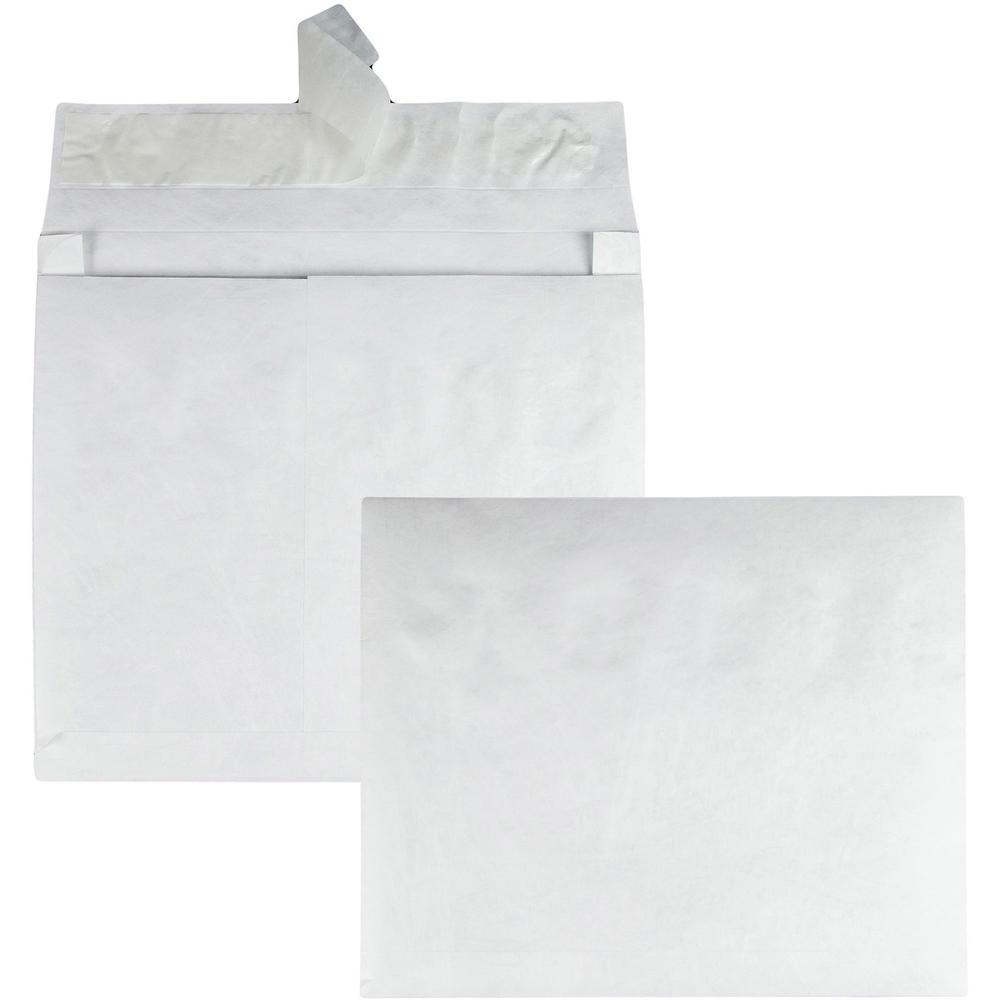 Survivor&reg; 10 x 13 x 2 DuPont Tyvek Expansion Mailers with Self-Seal Closure - Expansion - 10" Width x 13" Length - 2" Gusset - 14 lb - Peel & Seal - White - Tyvek - 100 / Carton. Picture 1