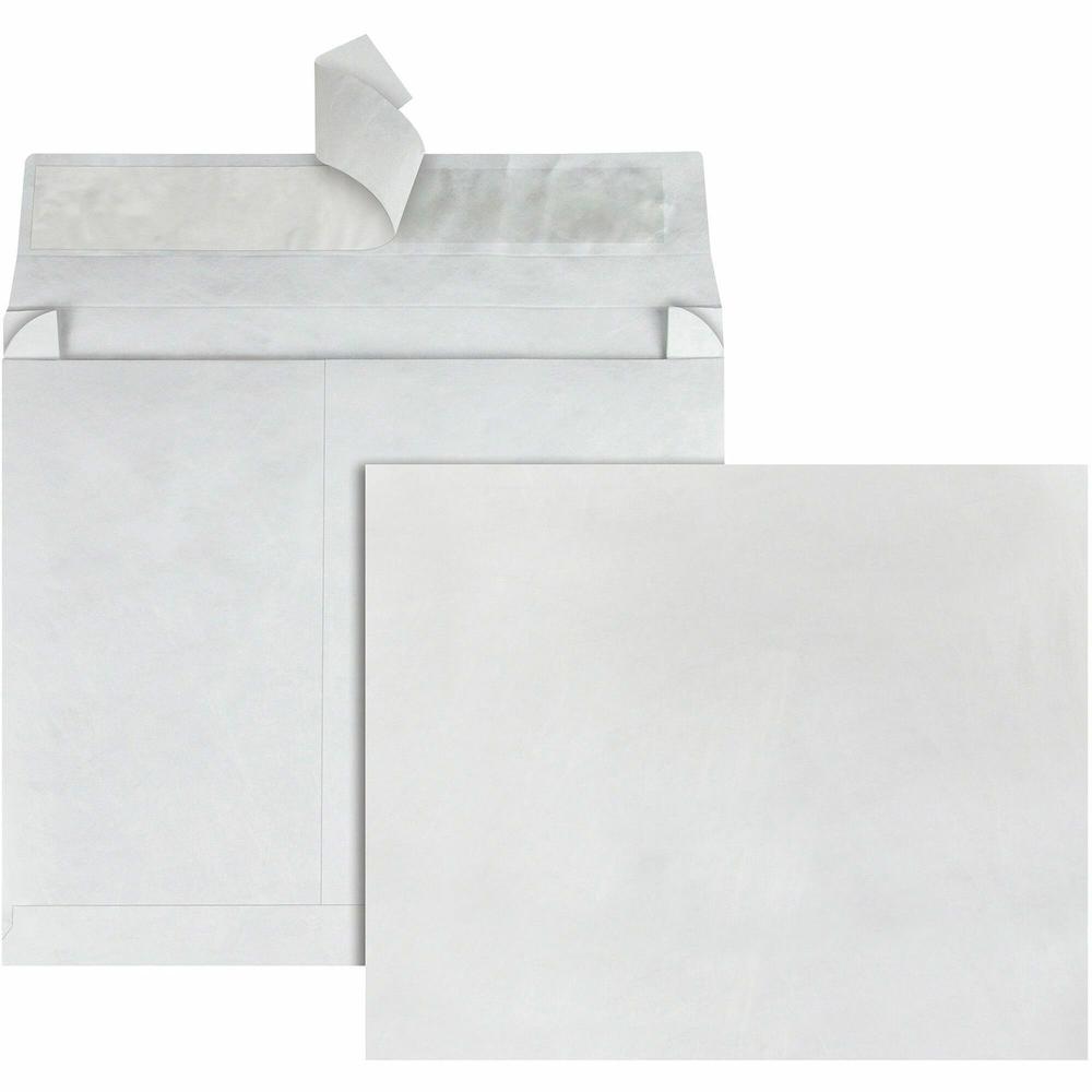 Survivor&reg; 10 x 15 x 2 DuPont Tyvek Expansion Envelopes with Self-Seal Closure - Expansion - 10" Width x 15" Length - 2" Gusset - 14 lb - Peel & Seal - White - Tyvek - 100 / Carton. Picture 1