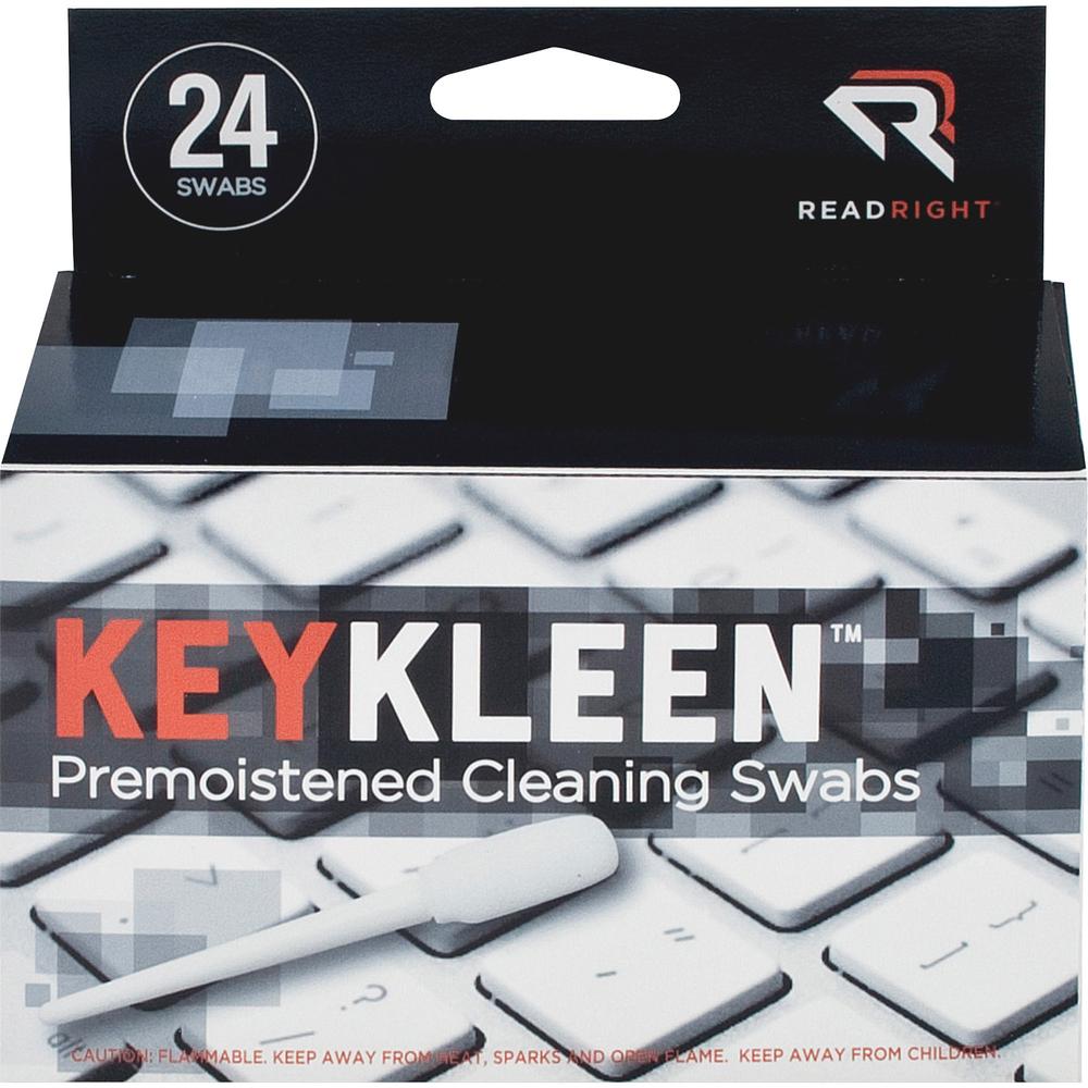 Read Right Pre-Moistened KeyKleen Swabs - Pre-moistened - 24 / Box. Picture 1