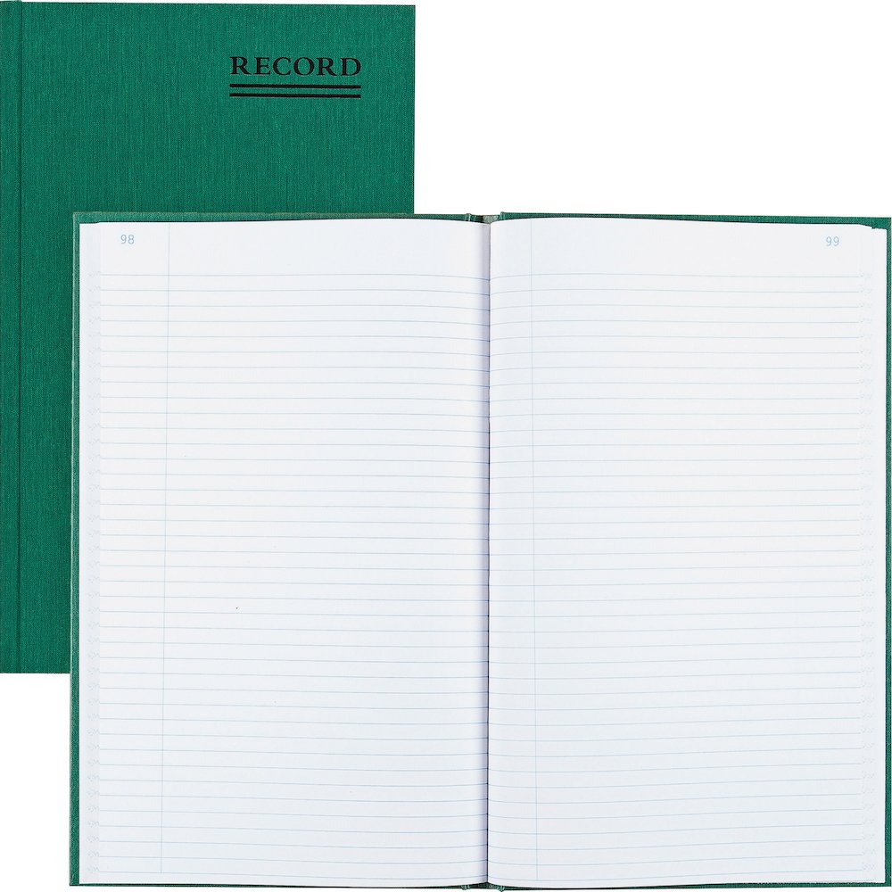 Rediform Emerald Series Account Book - 300 Sheet(s) - Gummed - 7.25" x 12.25" Sheet Size - White Sheet(s) - Green Print Color - Green Cover - Recycled - 1 Each. Picture 1