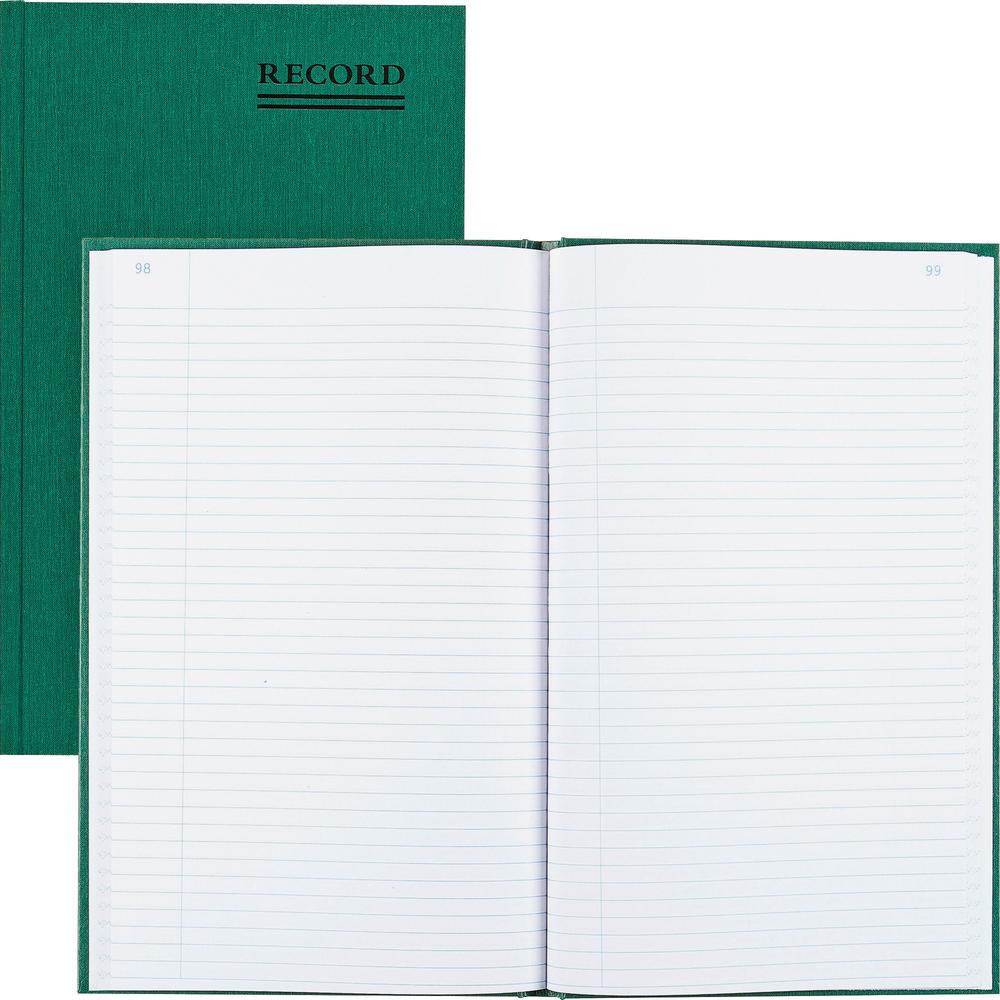 Rediform Emerald Series Account Book - 500 Sheet(s) - Gummed - 7.25" x 12.25" Sheet Size - Green - White Sheet(s) - Green Print Color - Green Cover - Recycled - 1 Each. Picture 1