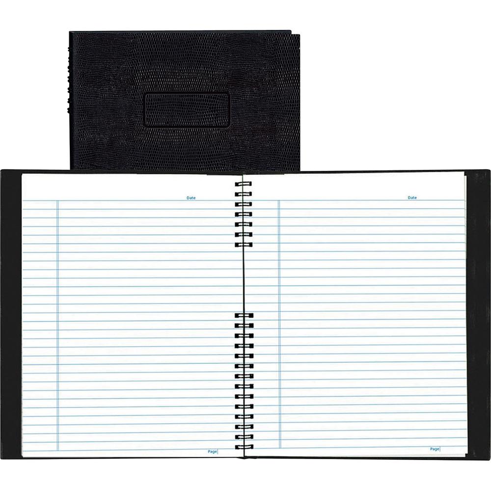 Rediform NotePro Twin - wire Composition Notebook - Letter - 200 Sheets - Twin Wirebound - Letter - 8 1/2" x 11" - 8.50" x 11.6" x 18.9" - White Paper - Black Lizard Cover - Micro Perforated, Self-adh. Picture 1