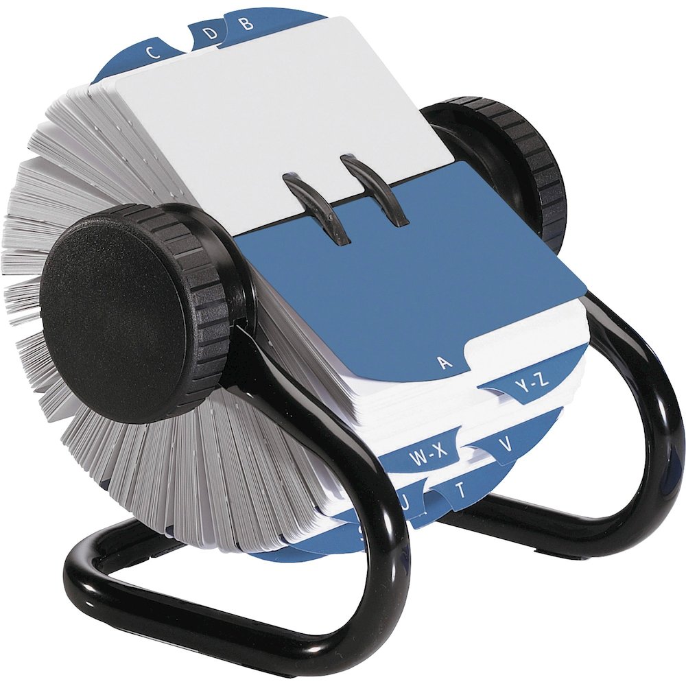 Rolodex Open Classic Rotary Files - 500 Card Capacity - For 2.25" x 4" Size Card - 24 A to Z Index Guide - Black - Metal. Picture 1