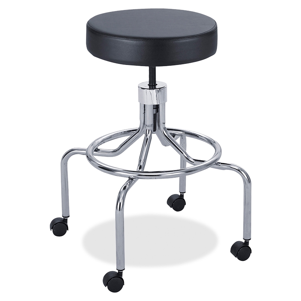 Safco High Base Screw Lift Lab Stool - 250 lb Load Capacity - 25" x 25" x 33" - Black. Picture 1