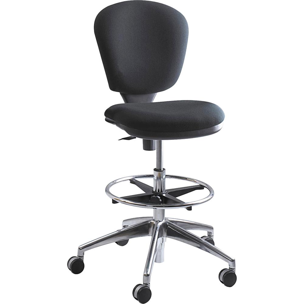 Safco Metro Extended Height Chair - Black Acrylic Seat - 5-star Base - 1 Each. Picture 1