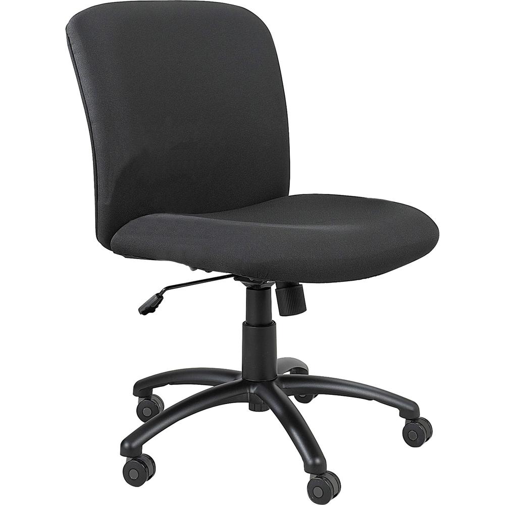 Safco Big & Tall Executive Mid-Back Chair - Black Seat Color - Foam, Polyester Seat Material - Black Frame Color - 5-star Base - Black - 1 Each. Picture 1