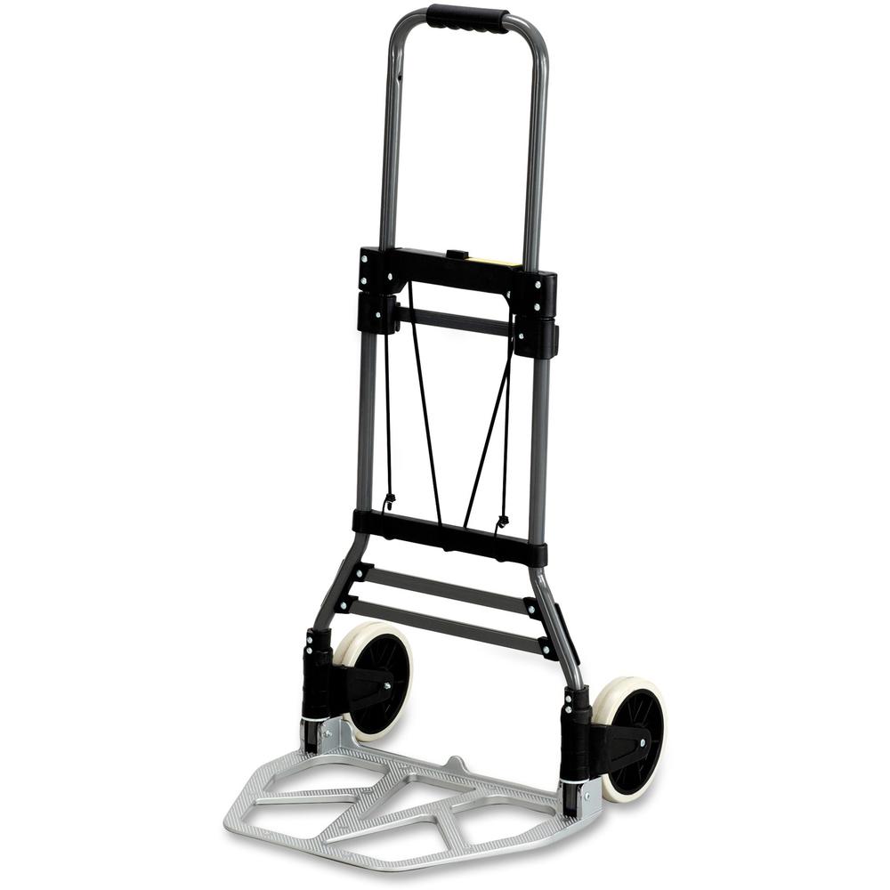 Safco Stow-Away Medium Hand Truck - Telescopic Handle - 275 lb Capacity - 2 Casters - 7" Caster Size - Aluminum - x 19.5" Width x 18" Depth x 39" Height - Aluminum Frame - Silver - 1 Each. Picture 1