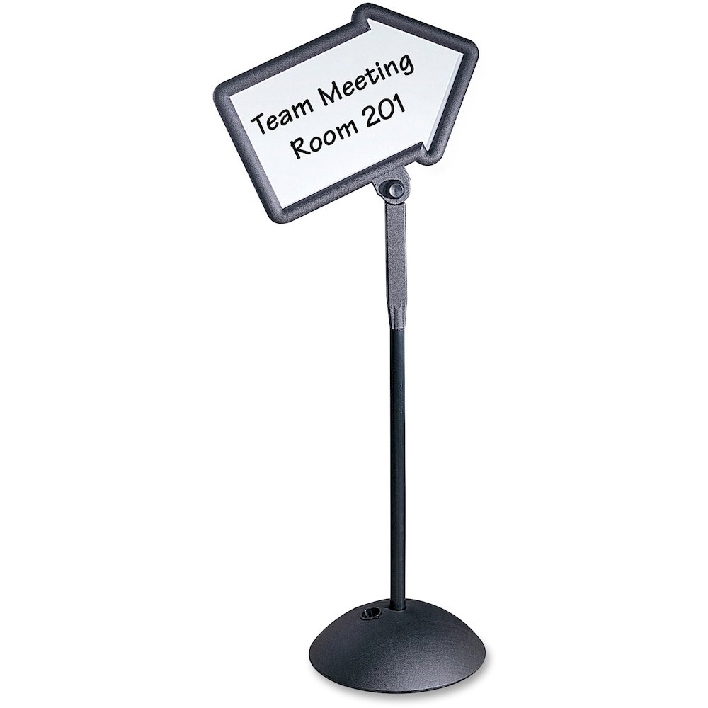 Safco Write Way Dual-sided Directional Sign - 18" Width x 64.3" Height x 25" Depth - Arrow Shape - Both Sides Display, Magnetic, Durable - Indoor, Outdoor, Office - Steel - 1 Each. Picture 1
